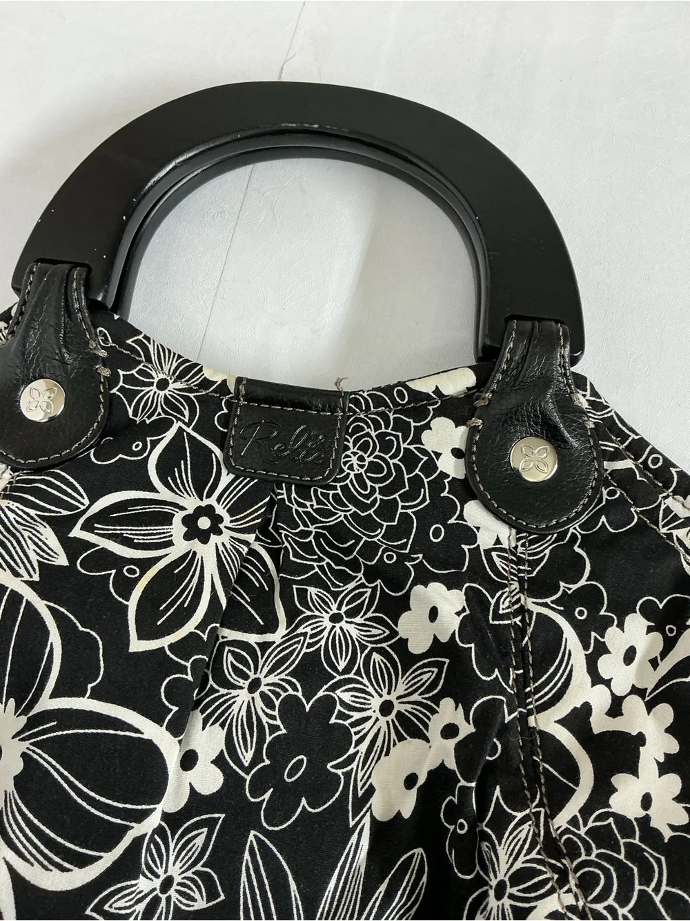 The Sak Black and White Floral Handbag